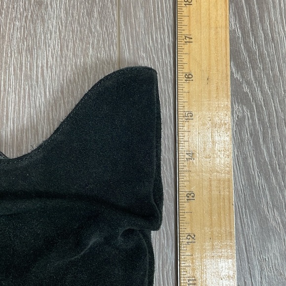 Renatta Made In Spain Heeled Black Suede Leather Pointed Toe Boots 40 (US 9) - Picture 9 of 16